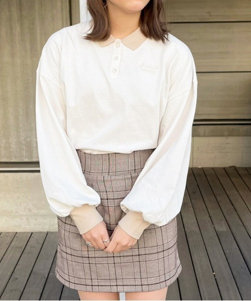 apres jour（アプレジュール）の「ロゴ入りポロシャツ【ZOZOTOWN限定アイテム】（Tシャツ/カットソー・レディース・ダークブルー/アイボリー/ブラウン系その他/ブラック・フリー/X-LARGE）」の9枚目の写真