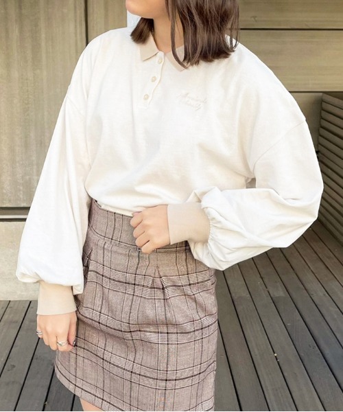 apres jour（アプレジュール）の「ロゴ入りポロシャツ【ZOZOTOWN限定アイテム】（Tシャツ/カットソー・レディース・ダークブルー/アイボリー/ブラウン系その他/ブラック・フリー/X-LARGE）」の6枚目の写真