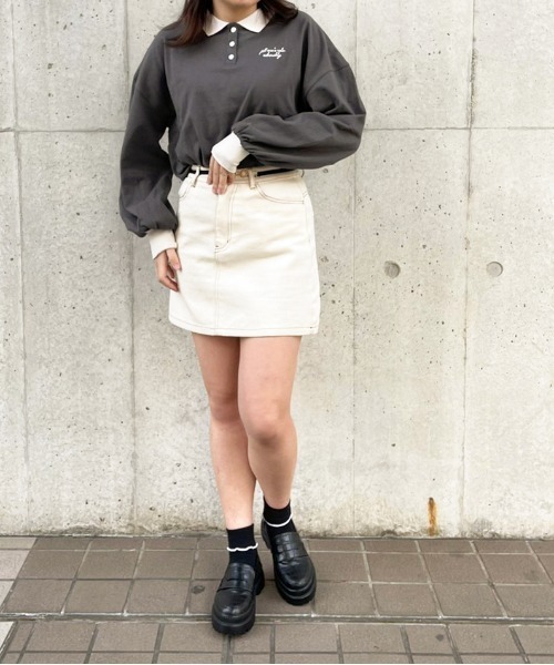 apres jour（アプレジュール）の「ロゴ入りポロシャツ【ZOZOTOWN限定アイテム】（Tシャツ/カットソー・レディース・ダークブルー/アイボリー/ブラウン系その他/ブラック・フリー/X-LARGE）」の17枚目の写真