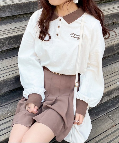 apres jour（アプレジュール）の「ロゴ入りポロシャツ【ZOZOTOWN限定アイテム】（Tシャツ/カットソー・レディース・ダークブルー/アイボリー/ブラウン系その他/ブラック・フリー/X-LARGE）」の19枚目の写真