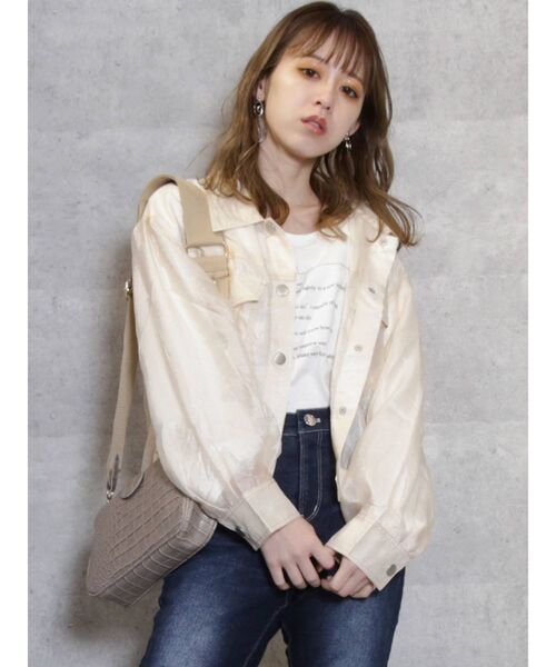 dazzlin（ダズリン）の「シアーGジャン（ブルゾン・レディース・ホワイト/ベージュ・FREE）」の2枚目の写真