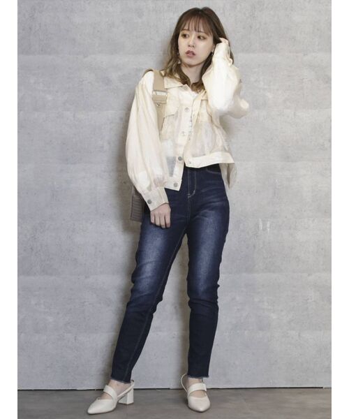 dazzlin（ダズリン）の「シアーGジャン（ブルゾン・レディース・ホワイト/ベージュ・FREE）」の7枚目の写真