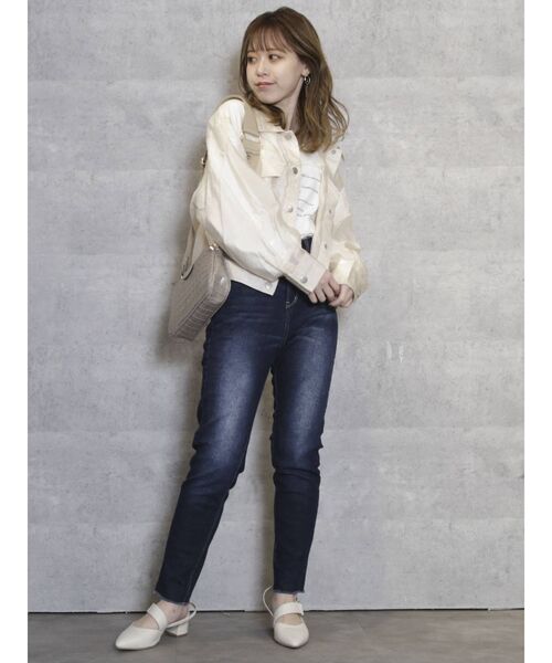 dazzlin（ダズリン）の「シアーGジャン（ブルゾン・レディース・ホワイト/ベージュ・FREE）」の8枚目の写真