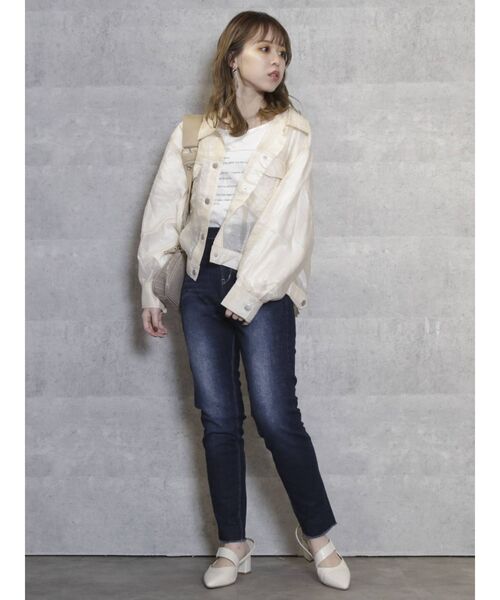 dazzlin（ダズリン）の「シアーGジャン（ブルゾン・レディース・ホワイト/ベージュ・FREE）」の9枚目の写真