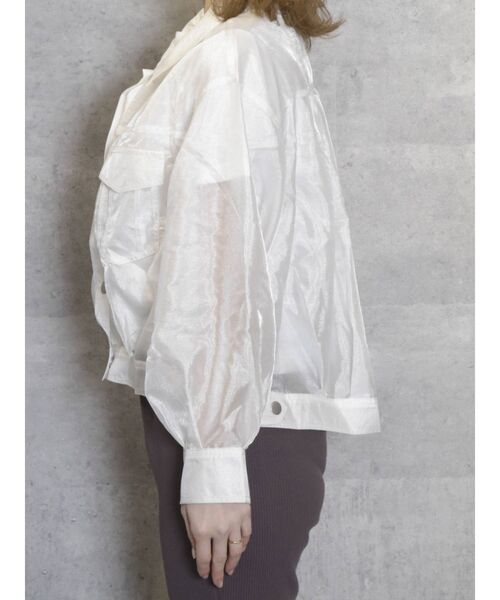 dazzlin（ダズリン）の「シアーGジャン（ブルゾン・レディース・ホワイト/ベージュ・FREE）」の11枚目の写真