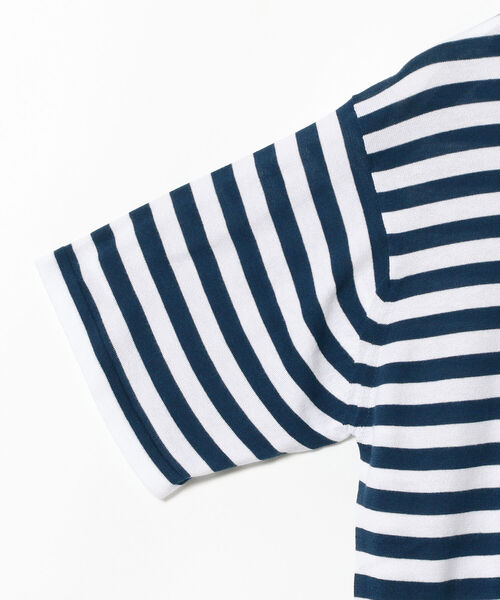 JOHN SMEDLEY 30ゲージ コットンボーダー クルーネックニット M JOHN SMEDLEY（ジョンスメドレー）の「JOHN SMEDLEY / 別注 30