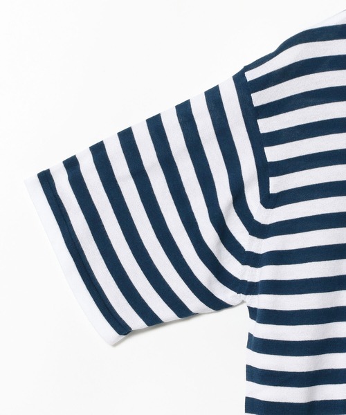 JOHN SMEDLEY 30ゲージ コットンボーダー クルーネックニット M JOHN SMEDLEY（ジョンスメドレー）の「JOHN SMEDLEY / 別注 30