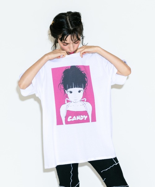 CANDY CANDY PARTY Tシャツ 幕張限定ver. スミクロ L CANDY CANDY PARTY Tシャツ(スミクロ) 幕張限定ver.【ASOBIMALL