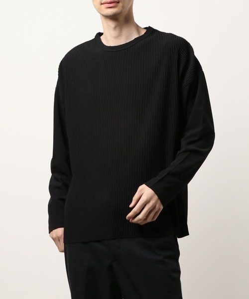VIBGYOR(ヴィブジョー)の「VIBGYOR Select/クレープBIGクルー/NロンTee(BL)(Tシャツ/カットソー・メンズ・ブラック/グレー/ブルーグレー/グレイッシュベージュ・MEDIUM/LARGE)」の5枚目の写真
