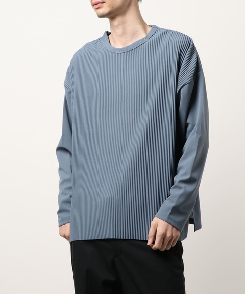 VIBGYOR(ヴィブジョー)の「VIBGYOR Select/クレープBIGクルー/NロンTee(BL)(Tシャツ/カットソー・メンズ・ブラック/グレー/ブルーグレー/グレイッシュベージュ・MEDIUM/LARGE)」の7枚目の写真