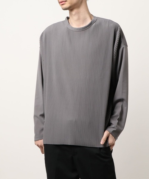 VIBGYOR(ヴィブジョー)の「VIBGYOR Select/クレープBIGクルー/NロンTee(BL)(Tシャツ/カットソー・メンズ・ブラック/グレー/ブルーグレー/グレイッシュベージュ・MEDIUM/LARGE)」の8枚目の写真