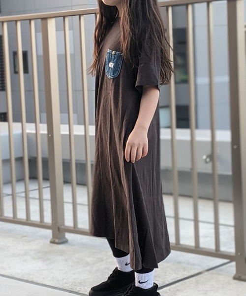 Lee（リー）の「Lee/リー　キッズ　デニムポケットワンピース（ワンピース・キッズ・ホワイト/ブラック・130/150）」の4枚目の写真