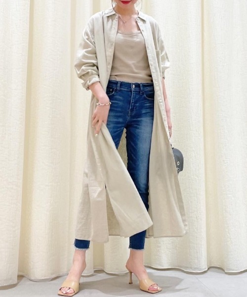 極美品☆バビロンBABYLONEコットンシャツウールワンピース☆ブラウン BABYLONE（バビロン）の「チェックシャツワンピース（シャツ