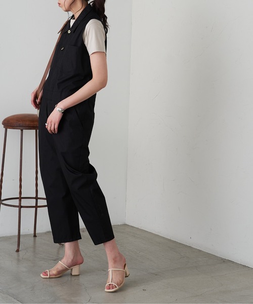 UNIVERSAL OVERALL（ユニバーサルオーバーオール）の「【UNIVERSAL OVERALL/ユニバーサルオーバーオール 】SLEEVELESS ALL IN ONE（つなぎ/オールインワン・レディース・ブラック/ブルー/カーキ・FREE）」の9枚目の写真