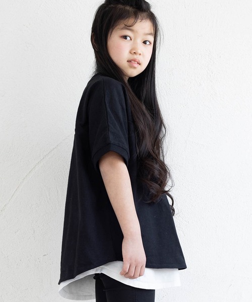 JAM & LINK（ジャムアンドリンク）の「【WEARISTA花音ちゃんコラボ】ビックシルエットTシャツ（Tシャツ/カットソー・キッズ・レッド/ベージュ/ライトグリーン/ブラック/オフホワイト・120cm/150cm/90cm/110cm/100cm/140cm/130cm）」の3枚目の写真