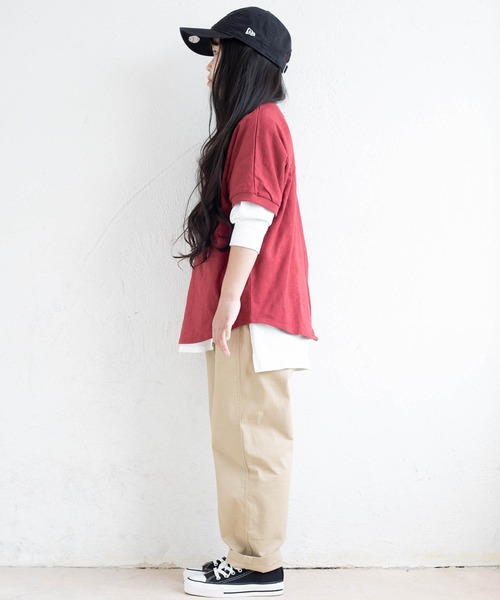 JAM & LINK（ジャムアンドリンク）の「【WEARISTA花音ちゃんコラボ】ビックシルエットTシャツ（Tシャツ/カットソー・キッズ・レッド/ベージュ/ライトグリーン/ブラック/オフホワイト・120cm/150cm/90cm/110cm/100cm/140cm/130cm）」の19枚目の写真