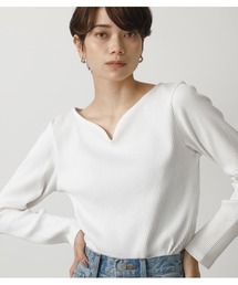AZUL by moussy | HEART NECK RIB TOPS/ハートネックリブトップス(Tシャツ/カットソー)