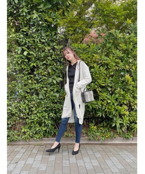 AZUL by moussy（アズールバイマウジー）の「HEART NECK RIB TOPS/ハートネックリブトップス（Tシャツ/カットソー・レディース・オフホワイト/ブラック/ライム・MEDIUM/SMALL）」の21枚目の写真