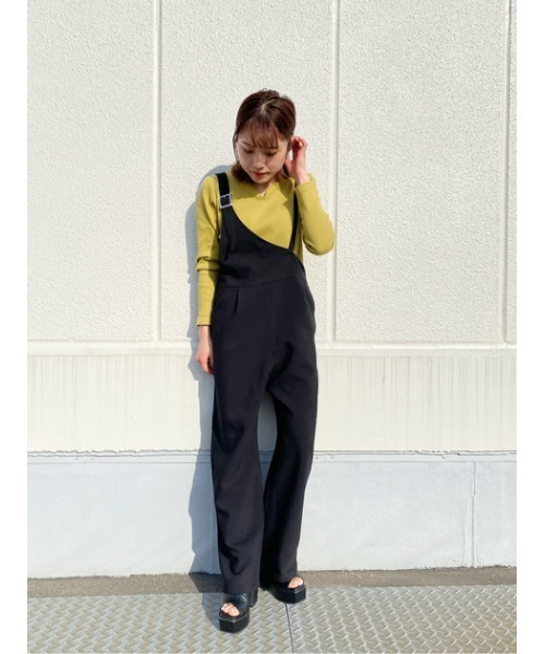 AZUL by moussy（アズールバイマウジー）の「HEART NECK RIB TOPS/ハートネックリブトップス（Tシャツ/カットソー・レディース・オフホワイト/ブラック/ライム・MEDIUM/SMALL）」の10枚目の写真