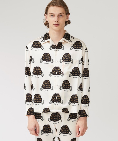 NEONSIGN】SWITCH SNOW WHITE OPEN COLLAR SHIRT（シャツ/ブラウス