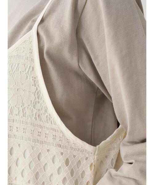earth music&ecology（アースミュージックアンドエコロジー）の「SET2点レースキャミワンピース+カットプルオーバー ＊（ワンピース・レディース・チャコールグレー/グレイッシュベージュ/アイボリー・FREE）」の18枚目の写真