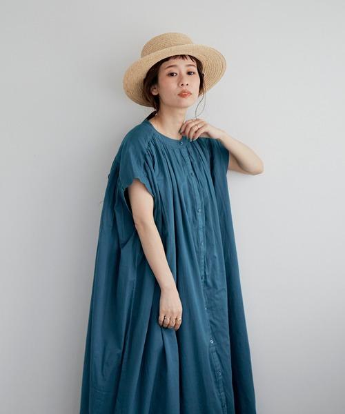 Libra Cue（リブラ キュー）の「コットンボイルノースリーブワンピース（ワンピース・レディース・ブラック/ベージュ/カーキ/ブルー/アイボリー・FREE）」の20枚目の写真