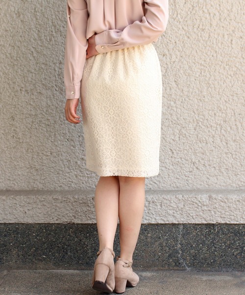 ASTORIA ODIER（アストリアオディール）の「ウエストゴムレースタイトスカート（スカート・レディース・イエロー/ライトグレー/ホワイト/ネイビー/ピンク・MEDIUM/X-SMALL/SMALL）」の19枚目の写真
