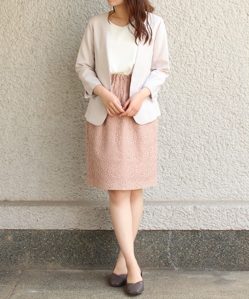 ASTORIA ODIER（アストリアオディール）の「ウエストゴムレースタイトスカート（スカート・レディース・イエロー/ライトグレー/ホワイト/ネイビー/ピンク・MEDIUM/X-SMALL/SMALL）」の10枚目の写真