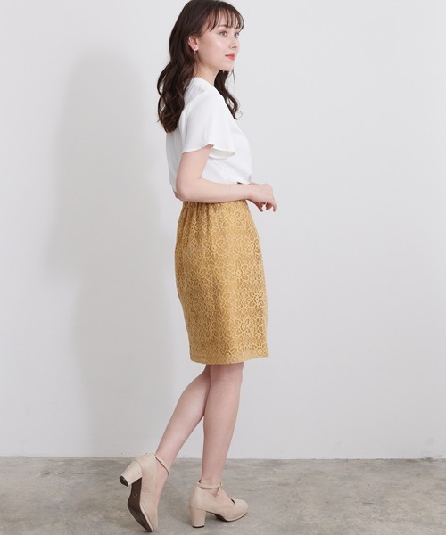 ASTORIA ODIER（アストリアオディール）の「ウエストゴムレースタイトスカート（スカート・レディース・イエロー/ライトグレー/ホワイト/ネイビー/ピンク・MEDIUM/X-SMALL/SMALL）」の17枚目の写真