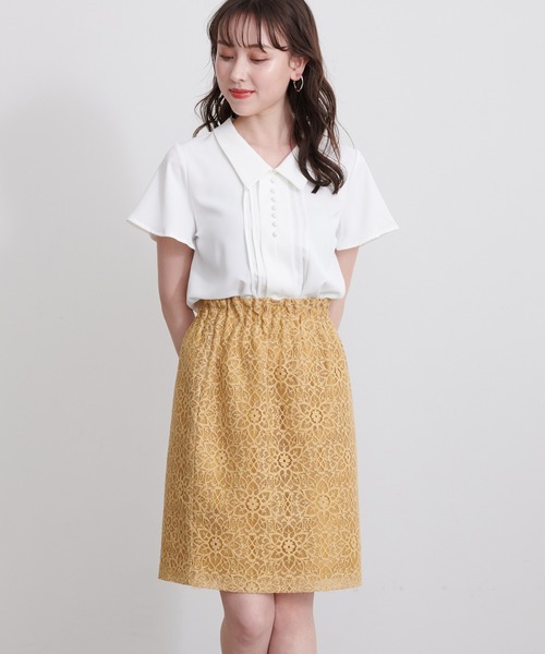 ASTORIA ODIER（アストリアオディール）の「ウエストゴムレースタイトスカート（スカート・レディース・イエロー/ライトグレー/ホワイト/ネイビー/ピンク・MEDIUM/X-SMALL/SMALL）」の22枚目の写真