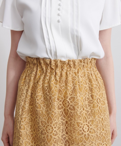 ASTORIA ODIER（アストリアオディール）の「ウエストゴムレースタイトスカート（スカート・レディース・イエロー/ライトグレー/ホワイト/ネイビー/ピンク・MEDIUM/X-SMALL/SMALL）」の6枚目の写真