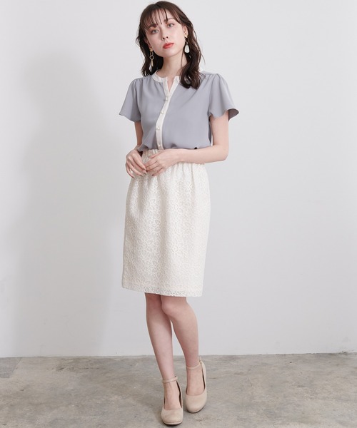 ASTORIA ODIER（アストリアオディール）の「ウエストゴムレースタイトスカート（スカート・レディース・イエロー/ライトグレー/ホワイト/ネイビー/ピンク・MEDIUM/X-SMALL/SMALL）」の18枚目の写真