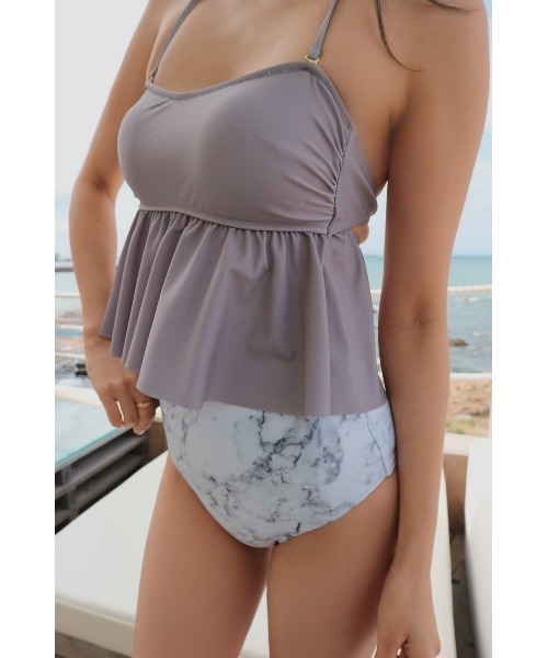 TRUNC（トランクエイティーエイト）の「Marble Combi Swimwear（水着・レディース・グレー/ブラウン・FREE）」の11枚目の写真