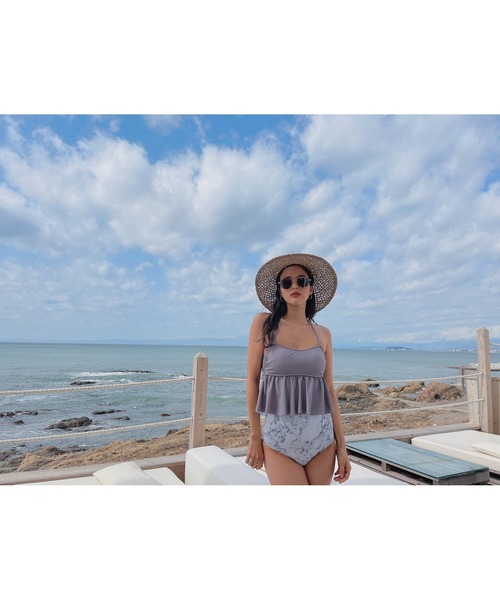 TRUNC（トランクエイティーエイト）の「Marble Combi Swimwear（水着・レディース・グレー/ブラウン・FREE）」の7枚目の写真