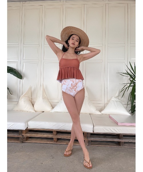 TRUNC（トランクエイティーエイト）の「Marble Combi Swimwear（水着・レディース・グレー/ブラウン・FREE）」の18枚目の写真