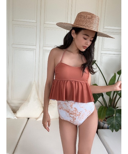 TRUNC（トランクエイティーエイト）の「Marble Combi Swimwear（水着・レディース・グレー/ブラウン・FREE）」の22枚目の写真