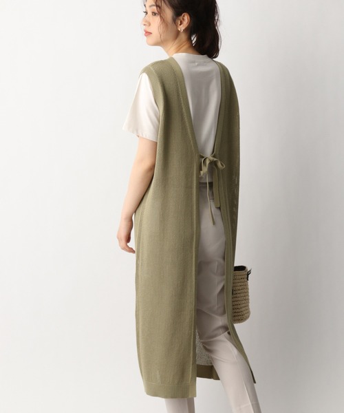 GLOBAL WORK（グローバルワーク）の「メッシュニットジレ・カットプルオーバー/938469（Tシャツ/カットソー・レディース・ライトブラウン/ホワイト系その他2/グリーン系その他3・FREE）」の3枚目の写真