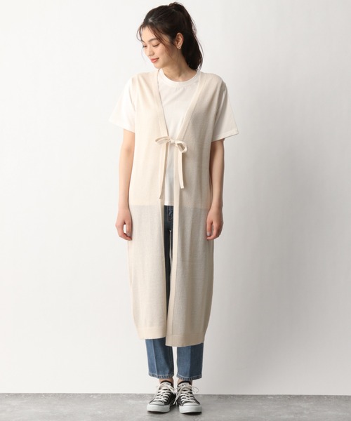 GLOBAL WORK（グローバルワーク）の「メッシュニットジレ・カットプルオーバー/938469（Tシャツ/カットソー・レディース・ライトブラウン/ホワイト系その他2/グリーン系その他3・FREE）」の21枚目の写真