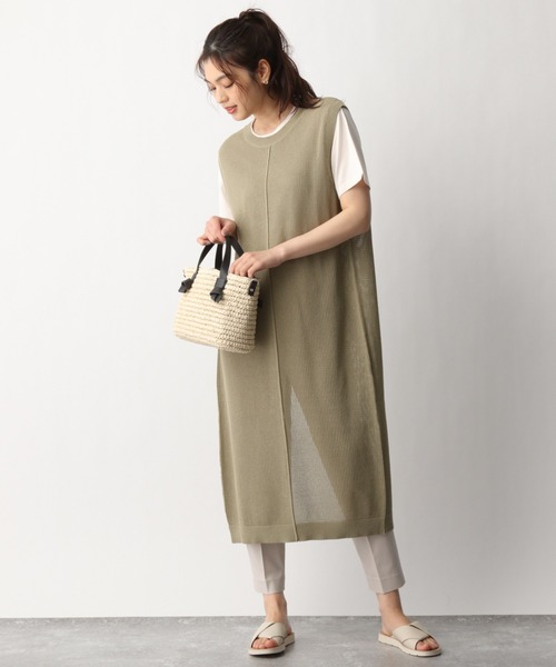 GLOBAL WORK（グローバルワーク）の「メッシュニットジレ・カットプルオーバー/938469（Tシャツ/カットソー・レディース・ライトブラウン/ホワイト系その他2/グリーン系その他3・FREE）」の11枚目の写真