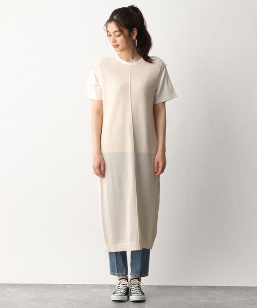 GLOBAL WORK（グローバルワーク）の「メッシュニットジレ・カットプルオーバー/938469（Tシャツ/カットソー・レディース・ライトブラウン/ホワイト系その他2/グリーン系その他3・FREE）」の9枚目の写真