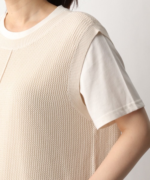 GLOBAL WORK（グローバルワーク）の「メッシュニットジレ・カットプルオーバー/938469（Tシャツ/カットソー・レディース・ライトブラウン/ホワイト系その他2/グリーン系その他3・FREE）」の12枚目の写真