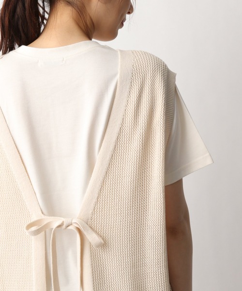 GLOBAL WORK（グローバルワーク）の「メッシュニットジレ・カットプルオーバー/938469（Tシャツ/カットソー・レディース・ライトブラウン/ホワイト系その他2/グリーン系その他3・FREE）」の8枚目の写真