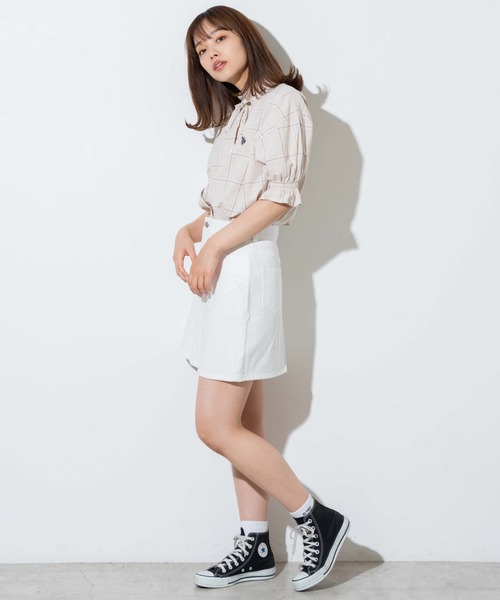 U.S. POLO ASSN.(ユーエスポロアッスン)の「∴WEGO/U.S.POLO ASSN.別注スタンドフリルブラウス(シャツ/ブラウス・レディース・ホワイト/ベージュ系その他2・FREE)」の10枚目の写真