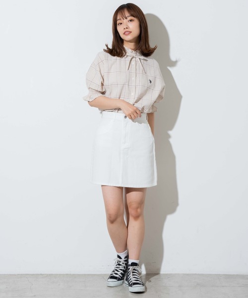 U.S. POLO ASSN.(ユーエスポロアッスン)の「∴WEGO/U.S.POLO ASSN.別注スタンドフリルブラウス(シャツ/ブラウス・レディース・ホワイト/ベージュ系その他2・FREE)」の9枚目の写真