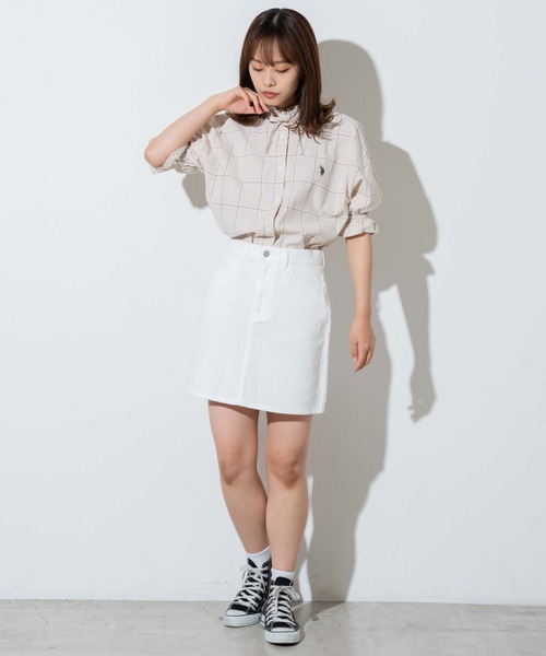 U.S. POLO ASSN.(ユーエスポロアッスン)の「∴WEGO/U.S.POLO ASSN.別注スタンドフリルブラウス(シャツ/ブラウス・レディース・ホワイト/ベージュ系その他2・FREE)」の12枚目の写真