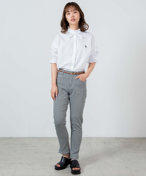 U.S. POLO ASSN.(ユーエスポロアッスン)の「∴WEGO/U.S.POLO ASSN.別注スタンドフリルブラウス(シャツ/ブラウス・レディース・ホワイト/ベージュ系その他2・FREE)」の4枚目の写真