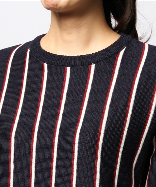 ESTNATION(エストネーション)の「ESTNATION ストライプニット(ニット/セーター・レディース・グレー/ネイビー・38)」の7枚目の写真