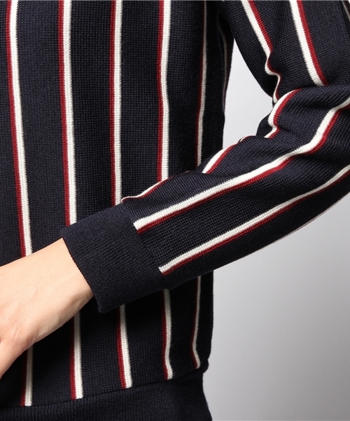 ESTNATION(エストネーション)の「ESTNATION ストライプニット(ニット/セーター・レディース・グレー/ネイビー・38)」の8枚目の写真