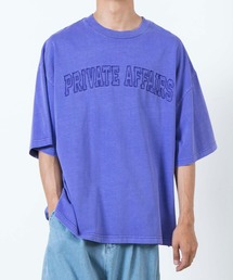 WEGO | WEGO/スーパービックシルエットピグメントカレッジロゴ刺繍Tシャツ(Tシャツ/カットソー)