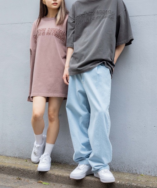 WEGO（ウィゴー）の「WEGO/スーパービックシルエットピグメントカレッジロゴ刺繍Tシャツ（Tシャツ/カットソー・メンズ・ブラック/パープル/イエロー/ダークグリーン/ブラウン・FREE）」の16枚目の写真